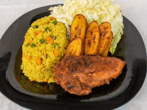 Fried Rice + Chicken + Plantain