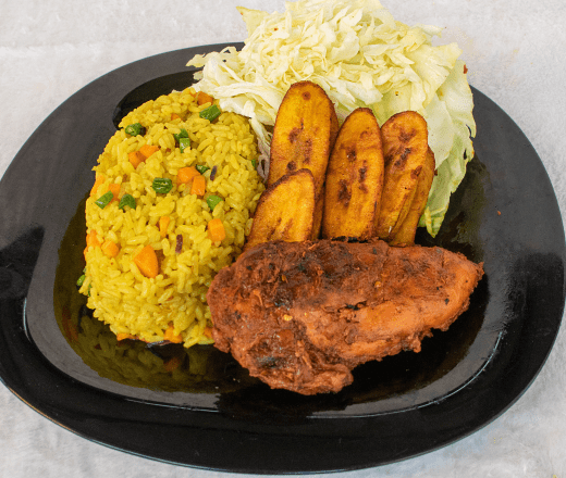 Fried Rice + Chicken + Plantain
